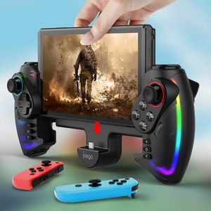 Game Controllers Joysticks Handheld Controller Grip Game Joystick Gamepad Six-Axis RGB Light Turbo Handle Handheld Grip for Switch/Switch OLED NS HKD230831