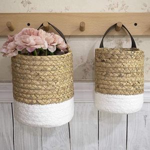Storage Bags Seagrass Hanging Basket 5.4 Inch And 6.4 Home Boho Decoration
