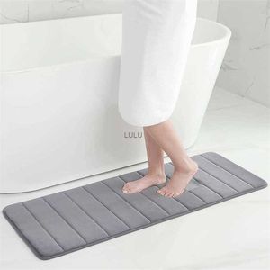 Olanly Memory Foam Bath Mat Large Absocent Shower Carpet Soft Coral Velvet Floor Pad Home Decoration Non-Slip Bathroom Rug HKD230901