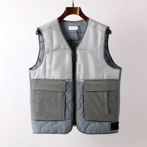 Top quality Brand topstoney vests Winter stand collar metal warm Embroidered badge down vest