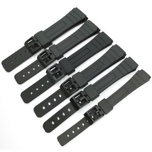 Watch Bands 16mm 18mm 20mm Silicone Strap for Casio W800H Black PU Resin Bracelet SGW400 F91W F84 F105108A158168 AE12001300 230831