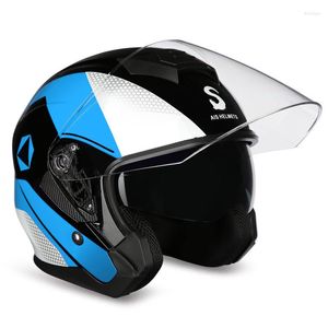 Capacetes de motocicleta capacete meia face capacete para moto moto para adultos e motor de segurança