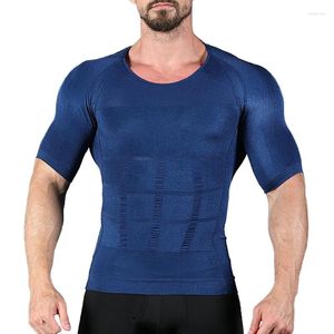 Herr t -skjortor 2023 män bantning body shaper mage väst underkläder korsett midja cincher bodysuit hög