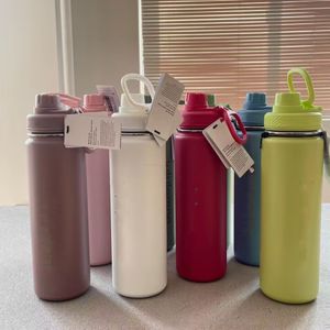 Water Bottles Lulu Insulated Water Cup Sports Bottle Water Bottles Stainless Steel Pure Vacuum Portable Leakproof Outdoor Cup 230831