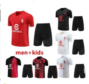 23 24 MilanS Treino Tuta Maglia Camisa de Futebol Terno de Treinamento Survetement Camiseta de Foot 2023 2024 IBRAHIMOVIC Chandal Kit Futebol Manga Curta Fatos de Treino