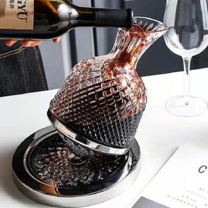 Bar Tools 1500ml Creativity Crystal Glass Cup Rotation Tumbler Wine Aerator Decanter Glass Cup For Wine Glasses Mug Cup Creative Gifts 230831