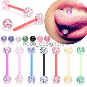 Labret Labbro Piercing Gioielli 5/10PC Acrilico Bilanciere Sesso Lingua Piercing Alla Lingua Anelli Lampeggiante Plastica Tettarelle da biberon Anello Orecchio Gioielli per il corpo Regalo x0901