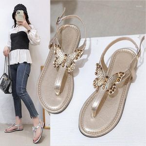 Sandals Women Summer for Shoes Jelly Fashion Colorful Butterfly Crystal Outdoor Wear Casual Beach Flip Flops Female Large Si 97