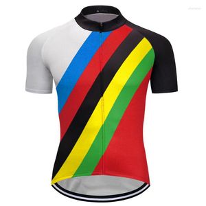 Racing Jacken Farbige Sommer Jersey Kurzarm Top Road Wear Herren Radfahren Kleidung Bike Shirt Motocross Fahrrad Jacke Pullover Atmungsaktiv