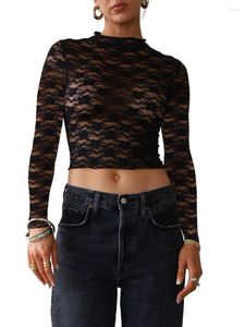 여자 T 셔츠 여성 긴 슬리브 레이스 탑 섹시한 섹시한 gheer mesh slim fit tee 셔츠 빈티지 Y2K 요정 그런지 블라우스 스트리트웨어