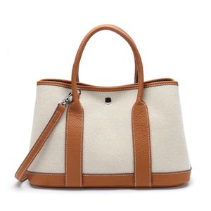 Evening Bags Canvas Tote Bag Women s Handbag Shoulder for Famous Brand High Quality Designer Luxury with Cowhide Crossbody Strap 230831