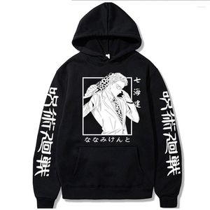 Herr hoodies jujutsu kaisen anime tröjor män/kvinnor kento nanami grafisk rolig långärmad tröjor