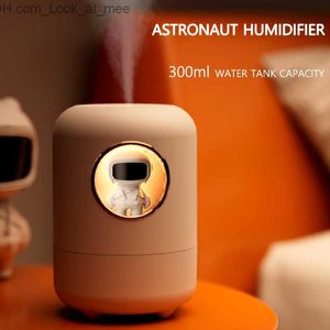 Humidifiers Astronaut Air Humidifier 300ml Home Cute Humidifier with Night Light Q230901