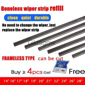 Windshield Wipers 2pcs High Quality Boneless Rubber Car Wiper Blade refill Strips Windscreen 6mm 14"16"17"22"24"26"28" Windshield car accessories x0901