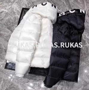 Fashion Mens Jacket Design Winter Down Parka Light Trench Coat Hoodie Black and White Down Coat Mens italiensk lyxvindbrytare