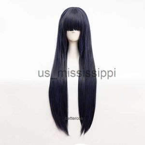 Parrucche Cosplay Anime Hyuga Hinata Capelli lisci Neat Bang Parrucche Cosplay Protezione parrucca gratuita x0901