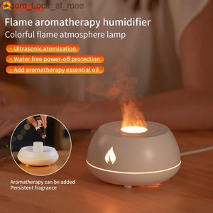 Luftfuktare Ny aromdiffusor luft diffusor ultraljud cool mist maker fogger led eterisk oljeflamslampdiffusor luftfuktare Q230901