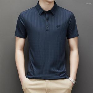Herren-T-Shirts, gestreift, Herren-T-Shirts, Sommer-Polo-T-Shirts für Männer, Kleidung, lose Kurzarm-T-Shirt, modisches lässiges T-Shirt, koreanisches Camisas