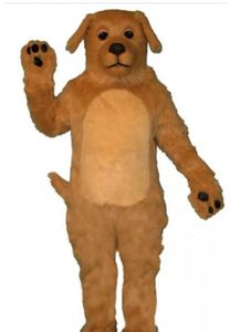 Brown Long Fur Dog Mascot Costume Furry Puppy Cartoon Fancy Dress Halloween Xmas Stage Performance Clothing Parade Suits