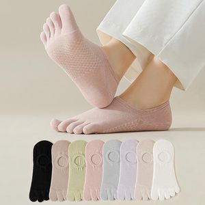 Meias femininas barco massagem sola split-toed cinco dedos de algodão respirável invisível antiderrapante confortável