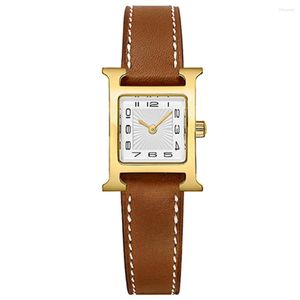 Armbanduhren Luxus Orinigal Quarzuhr Frauen Casual Ledergürtel Uhren Einfache Damen Stundenzifferblatt Uhr Kleid