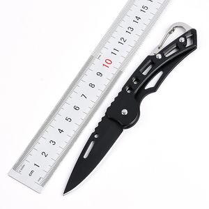 Multi-function Steel Folding Pocket Knife Portable Black Stainless Steel Knife EDC Utility Outdoor Keychain Camping Knife Cutter