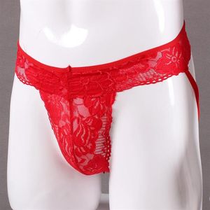 Men's Sexy Underwear Thong T-Back G-String Briefs Breathable Lingerie Panties Men's Sexy Lace Panties299Y