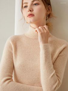 Kobiety swetry Turtleeck kaszmirowy sweter Puty ciasny i cienki wysoko na dno koszulę Kobiety