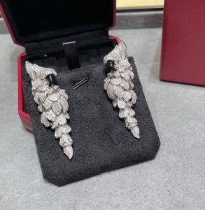 Berühmte Marke Schwarzer Papagei Baumeln Ohrringe Casual AAA Zirkon Vögel Tropfen Ohrring Frauen Kristall Tier Quaste Schmuck Hochzeit Strass Design