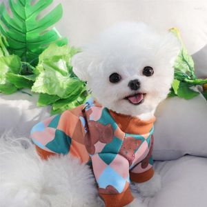 Apparena dla psa Teddy Plaid Bluid Autumn może przesuwać ubrania ubrania DWA NOCKIEGO WYMAGANE PUPPY PUPPY PUPPY PRODUKTY