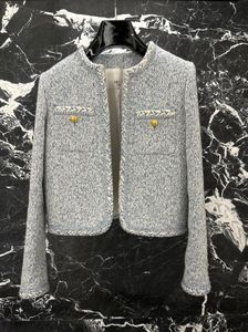 Vintage Kadın Ceketleri 2023 Kadın Tasarımcı Tweed Blazer Ceket Ceket Kadın Milan Pist Elbisesi Nedensel Uzun Kollu Üstler Giyim Takım A110