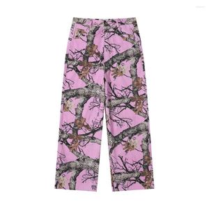 Мужские брюки Y2K Pink Bacgy Camouflage Cargo для мужчин и женщин Pantalones Hombre Streetwear свободные брюки негабаритные