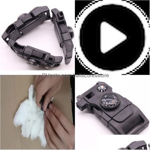 Überlebensarmbänder Paracord-Armband Outdoor MTI-Funktion Flamme Pfeife Schnalle Regenschirm gewebte Box Assories mit Klinge Drop Lieferung