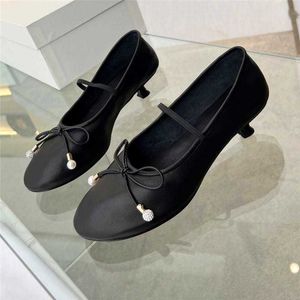 The Row Shoes Dress Womens Dance Round dedo do pé de salto fino Design de salto alto Party Fashion Party