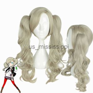 Cosplay Wigs Persona 5 Ann Takamaki Cosplay Wig Women Long Curly Wig Cosplay Anime Cosplay Wigs Heat Resistant Synthetic Wigs x0901