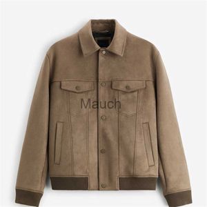 Men's Jackets 2023 Spring and Autumn Seasons Europe and America Simple Spring Menswear Imitation Suede Collar Slim Fit Jaet Coat Men J230901