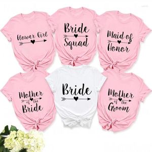 Męskie koszulki zaręczyny ślubne przyjęcie weselne T-shirt Maid of Honor Tshirt Mother The Bride Groom Flower Girl Tees Tees Tops