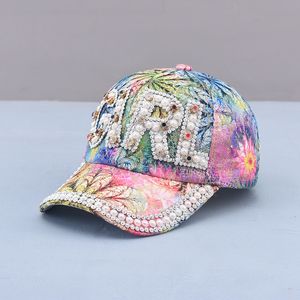 Ball Cap Light Lüks Sapırlar Kapak Açık Dol Leisure Boncuk Beyzbol Kız Baskı Hip Hop Şapkası Elmas Kakma Parlak 230831