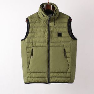 High quality Brand mens topstoney vests Simple metal nylon down embroidered logo down vest Stand up collar with hidden hood vests