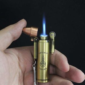 Briquet Turbo en métal Butane, torche à balles, rétro, sans gaz, 1300 C, coupe-vent, accessoires pour fumer, IBAL