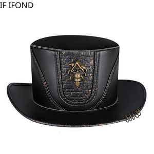 Cappelli a tesa larga Secchio Cappello a cilindro retrò Costume da mago Fedora Halloween Cosplay Abito da festa Berretto Puntelli Forniture Steampunk Per uomo Donna 230831