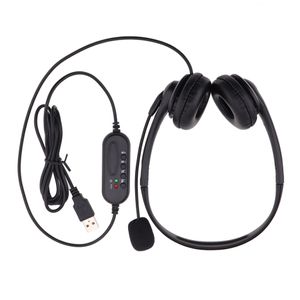 3.5mm Computer Headphone with microphone Noise Cancelling Wired Headphones USB Wired Headset For PC Laptop Video Teaching