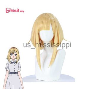 Cosplay Peruki Lemail Peruka anime Takt op Destiny Cosette Schneider Cosplay Peruka 35 cm Blond żółty kolor WEG WIG SYNTETYCZNE Włosy x0901