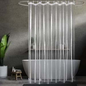 Shower Curtains High Clear Shower Curtain Waterproof Transparent Curtains Liner Mildew Plastic Bath Curtains With Hooks Home PEVA Bathroom Decor 230831