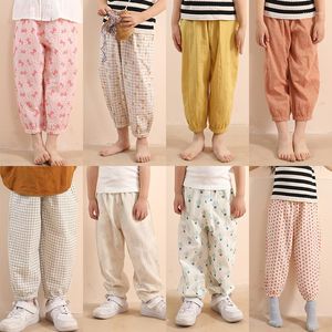 Pantaloni Estate Bambini Pantaloni anti-zanzara Sottili Sciolti Aria condizionata Abbigliamento casual Ragazzi Ragazze Cotone Lino Abbigliamento per bambini