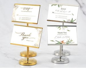 Party Supplies Stainless Steel Sign Stand Ticket Metal Frame Tabletop Place Card Holder Food Menu Jewelry Clothes Price Tag Label Display Rack