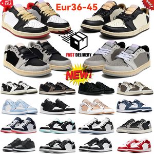 New jumpman 1 low basketball shoes 1s Olive sneakers Reverse Mocha Black Phantom Shadow Toe Wolf Grey Vintage Pink mens womens outdoor sports trainers Size 36-45