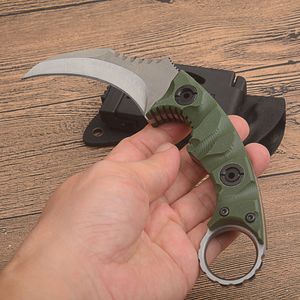 Special Offer G2397 Karambit Claw knife D2 Satin Blade Full Tang G10 Handle Outdoor Camping Hiking Fixed Blade Tactical Knives with Kydex