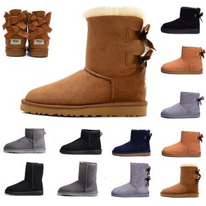 Neueste Over the Keen Damen-Schneestiefel, dreifach, kastanienbraun, lila, rosa, marineblau, grau, modisch, klassisch, Overknee-Knöchel-Kurzstiefel, Damen-Designer-Stiefel zum Warmhalten