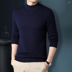 Suéter masculino outono inverno suéter redondo pescoço manga comprida malha macia quente slim fit elástico anti-encolhimento casual